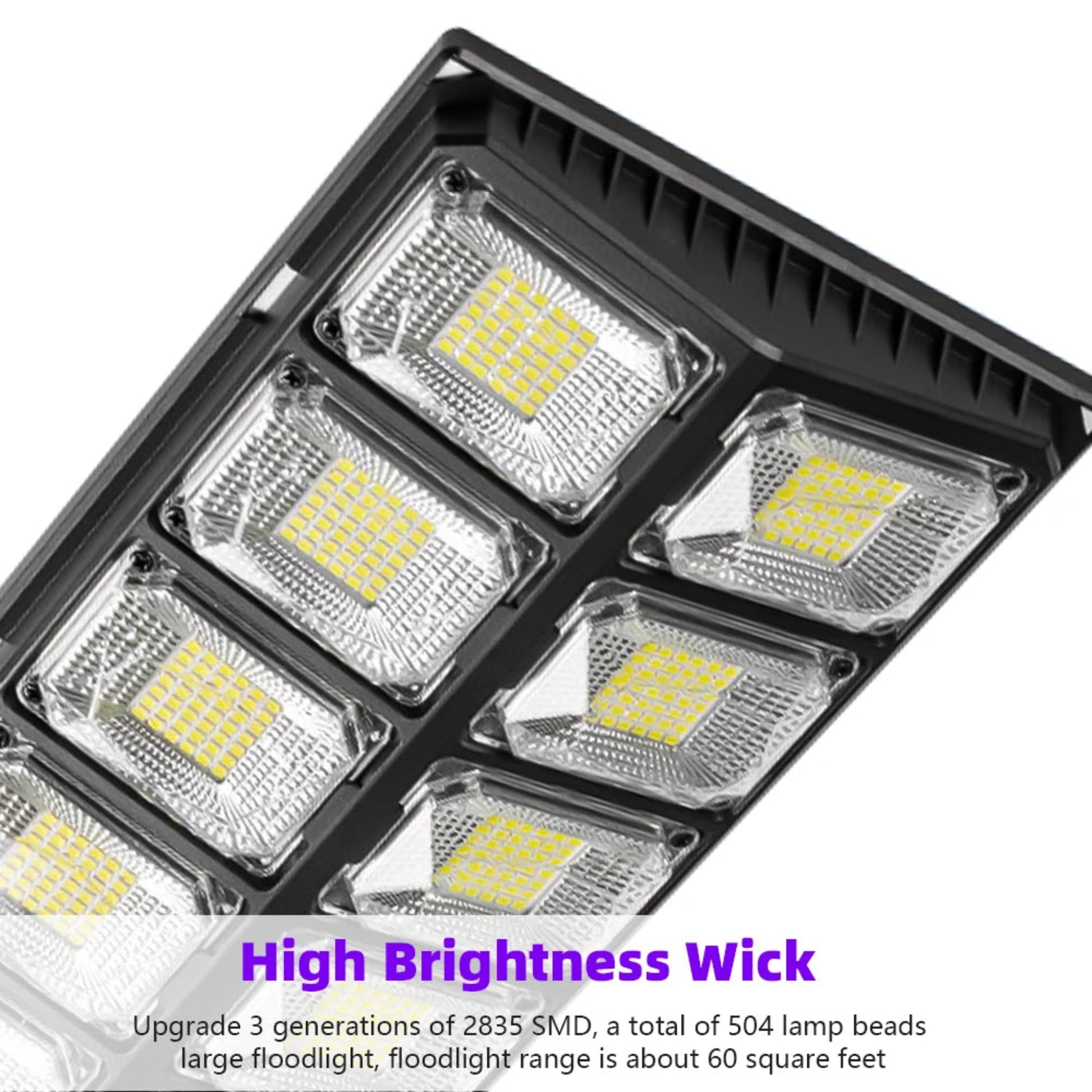 12000 Lumen solar motion street light designed for superior brightness and energy-efficient performance.