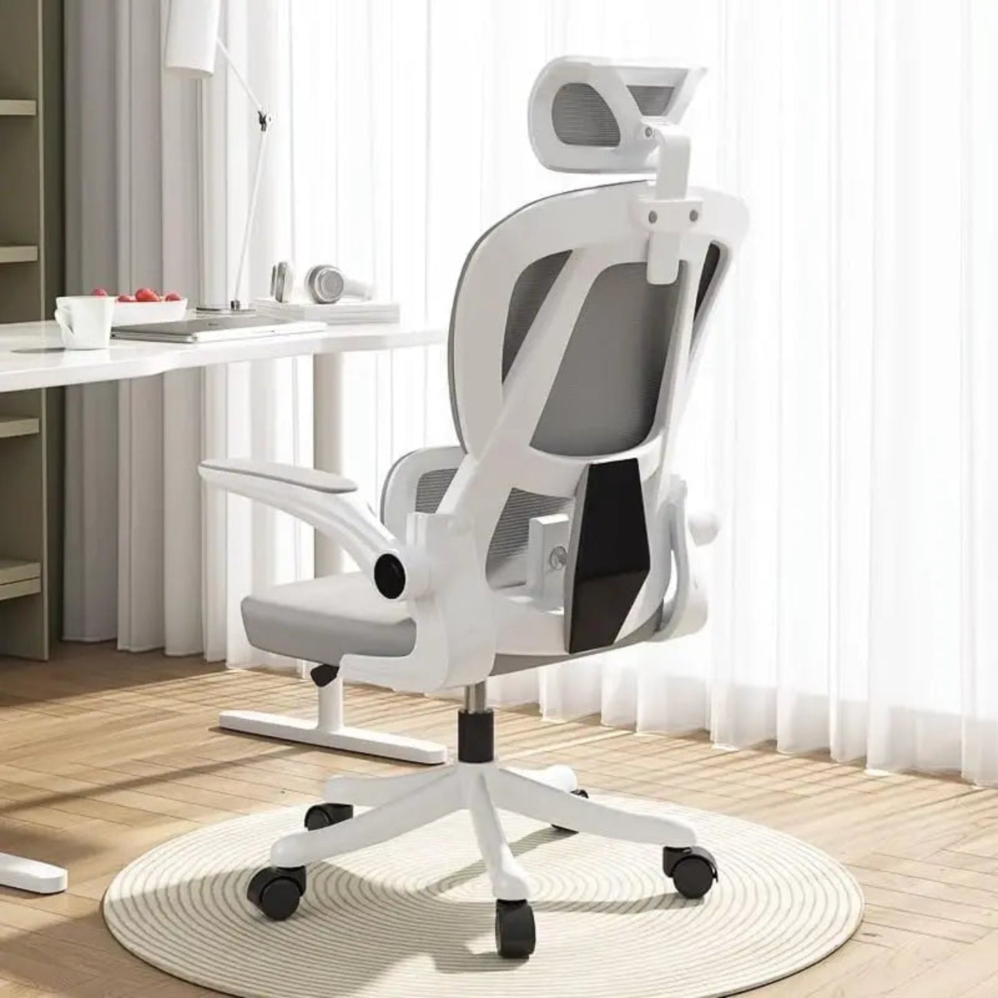 Supportive lumbar office chair for reducing back pain