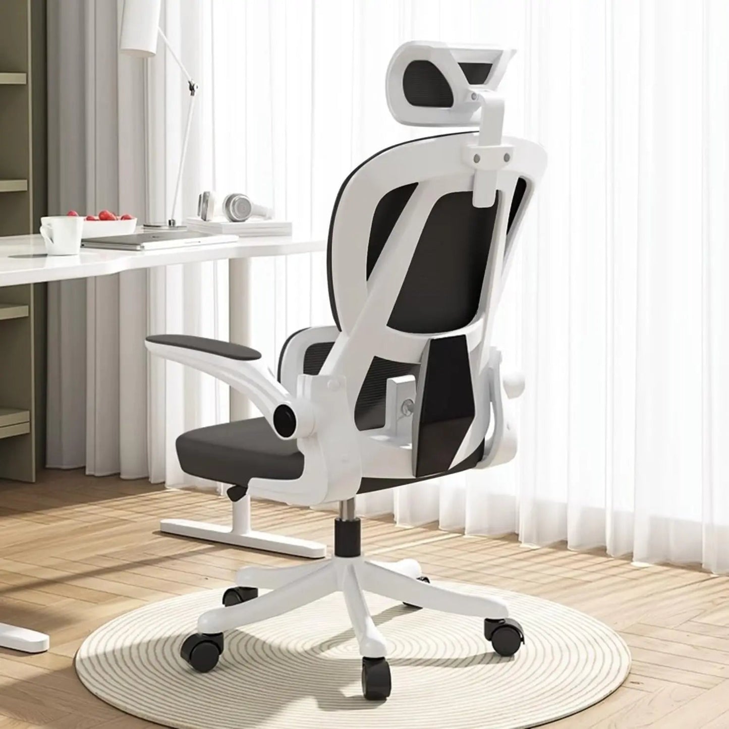 Breathable ergonomic high-back chair ideal for home office setups