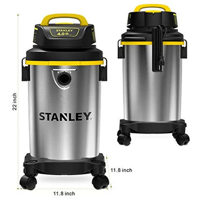 Stanley 4 Gallon Wet Dry Vacuum Stainless Steel Tank