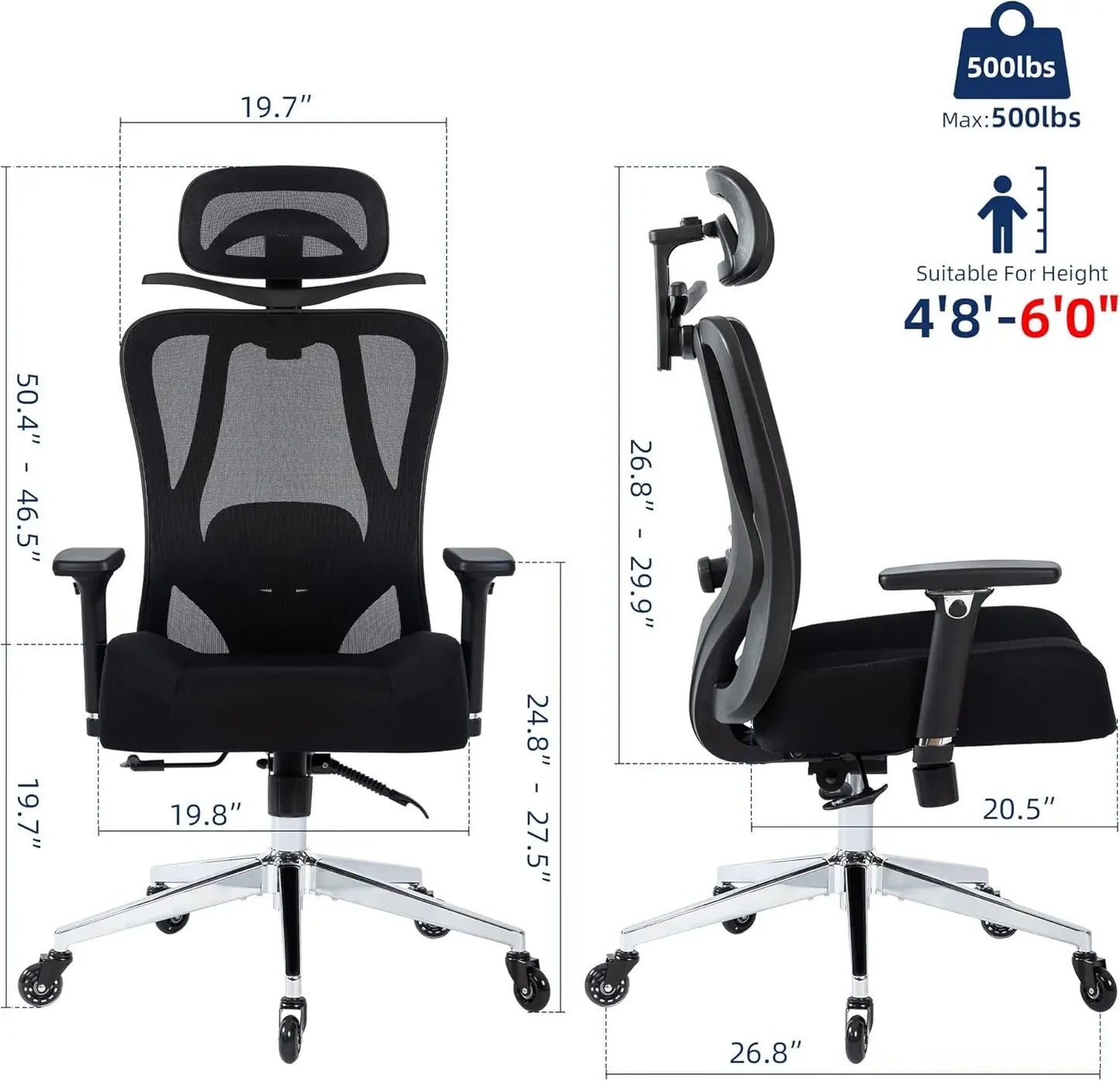 Ergonomic Heavy-Duty Office Chair for Heavy People