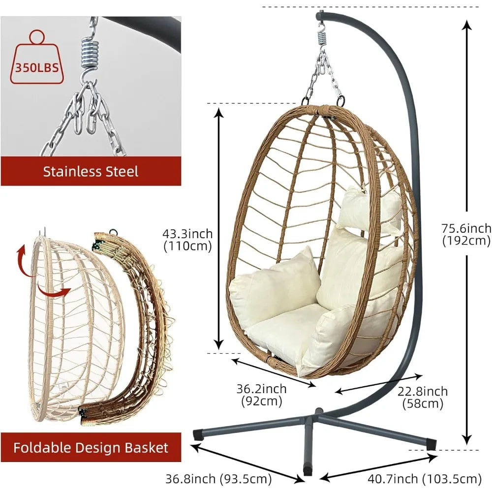 Rattan Wicker Swing Chair Smooth Island Comfort