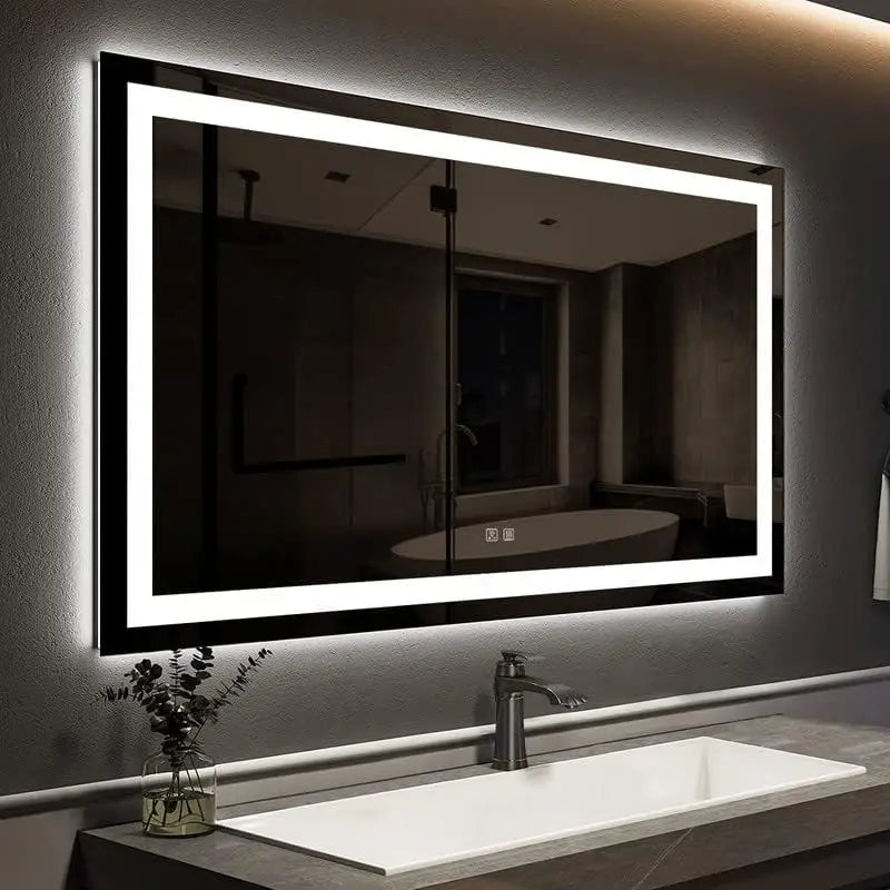 ROOMTEC LED Bathroom Mirror 48x36 Anti-Fog With Dimmable Lights