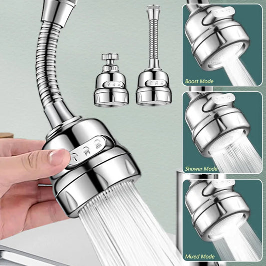 Splash Proof Faucet Extender 360° Rotary With Water Saving Nozzle