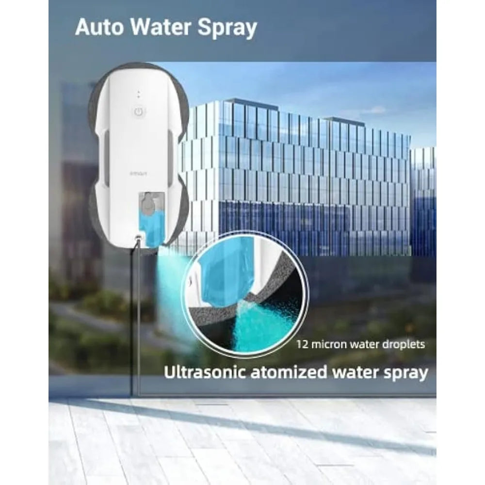 Automatic Window Cleaner Robot with Ultrasonic Spray