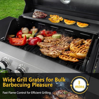 Propane Gas Grill with Side Burner Stainless Steel