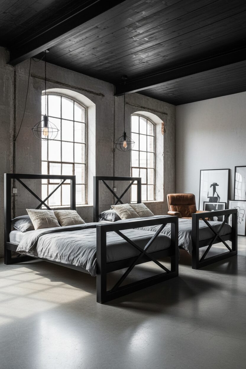 Architectural Black Steel Bed Frames