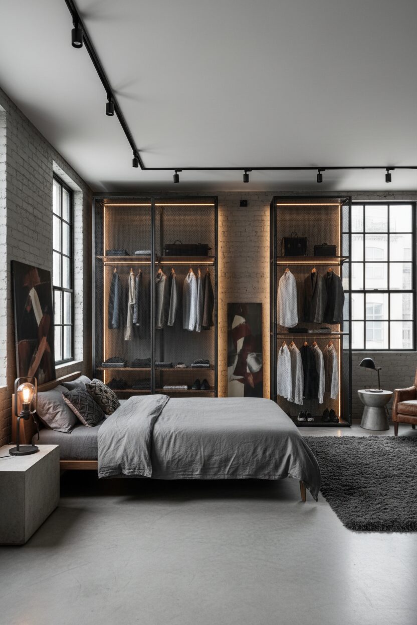 Open Concept Metal Mesh Wardrobes