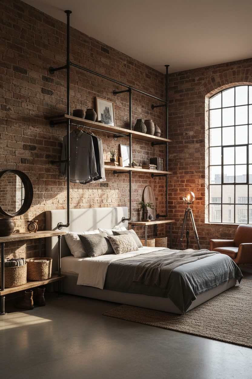 Upcycled Pipe Shelving and Open Storage