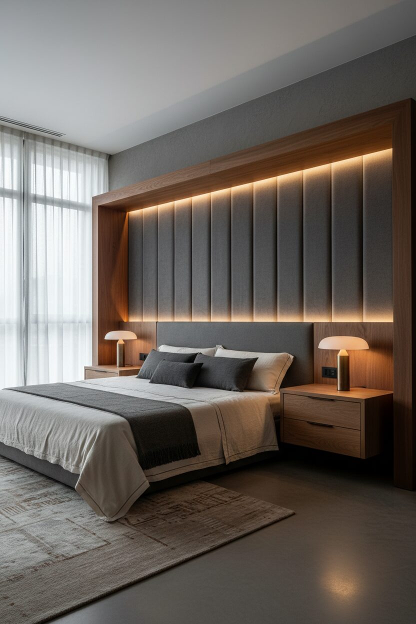 Integrated Headboard and Nightstand Modules