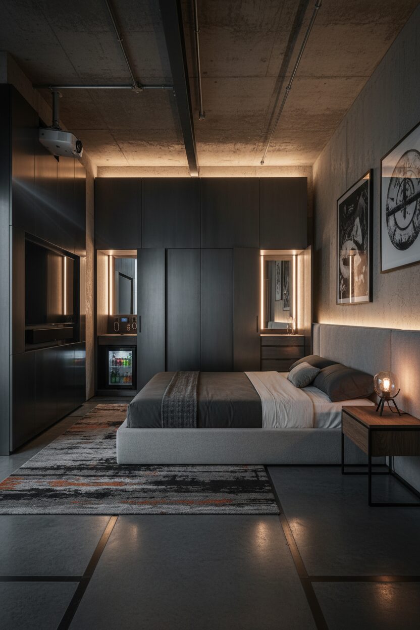 Sleek Integrated Tech and Hidden Storage