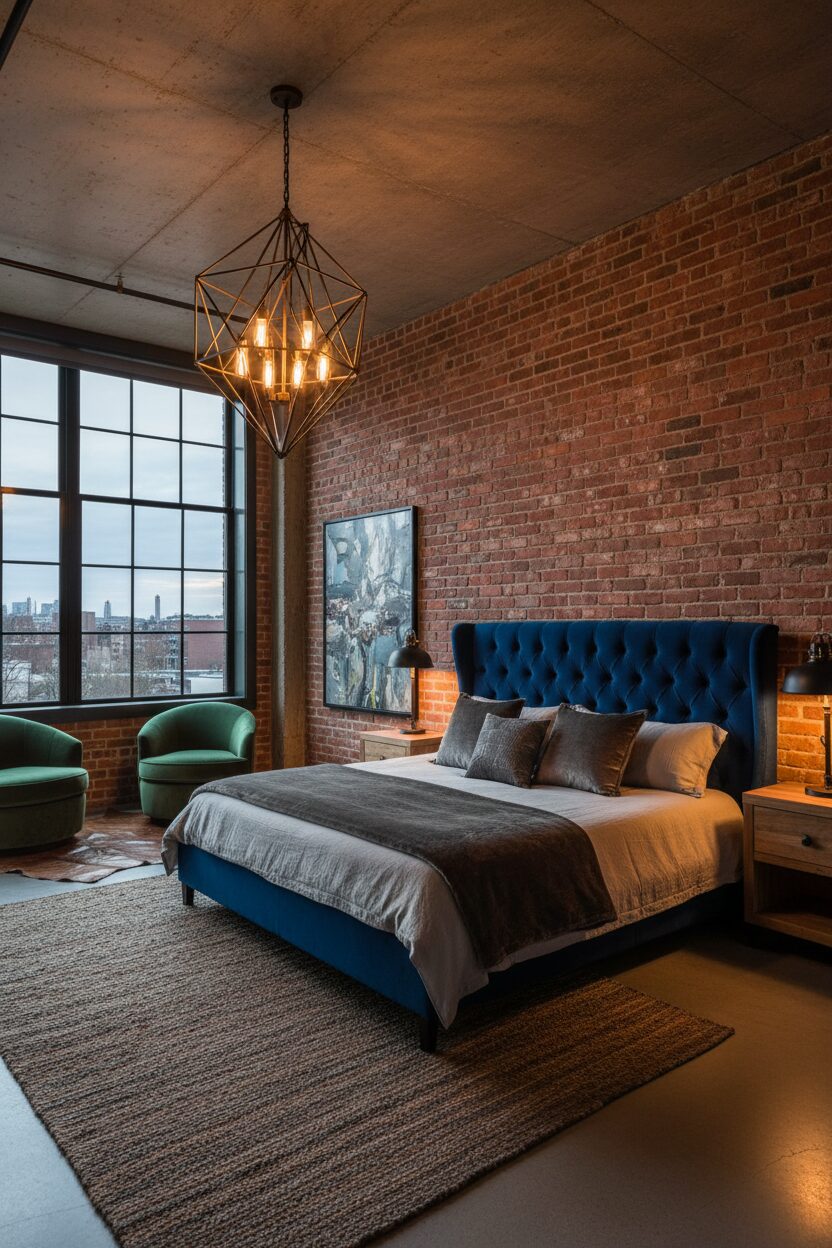 Exposed Brick with Velvet Accents