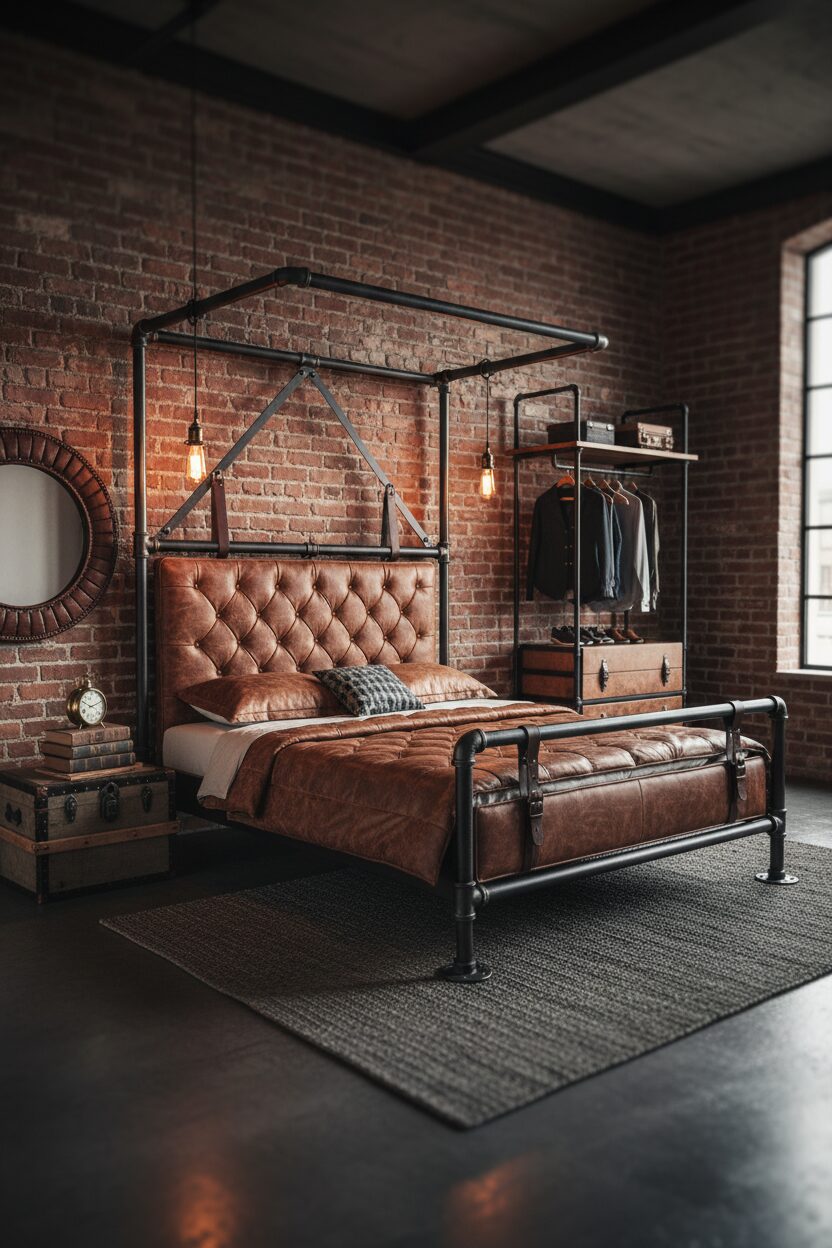 Vintage Leather and Pipe Frameworks