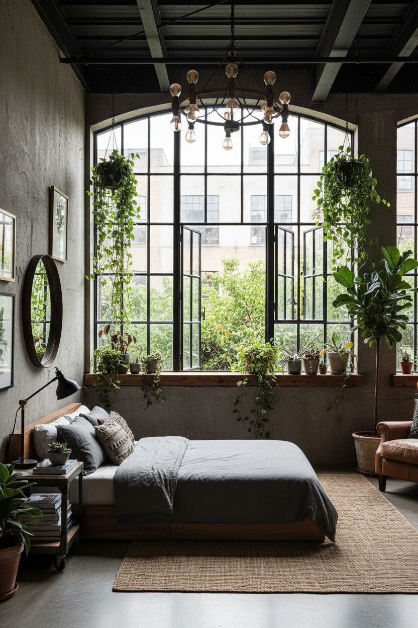 Repurposed Factory Windows and Greenery