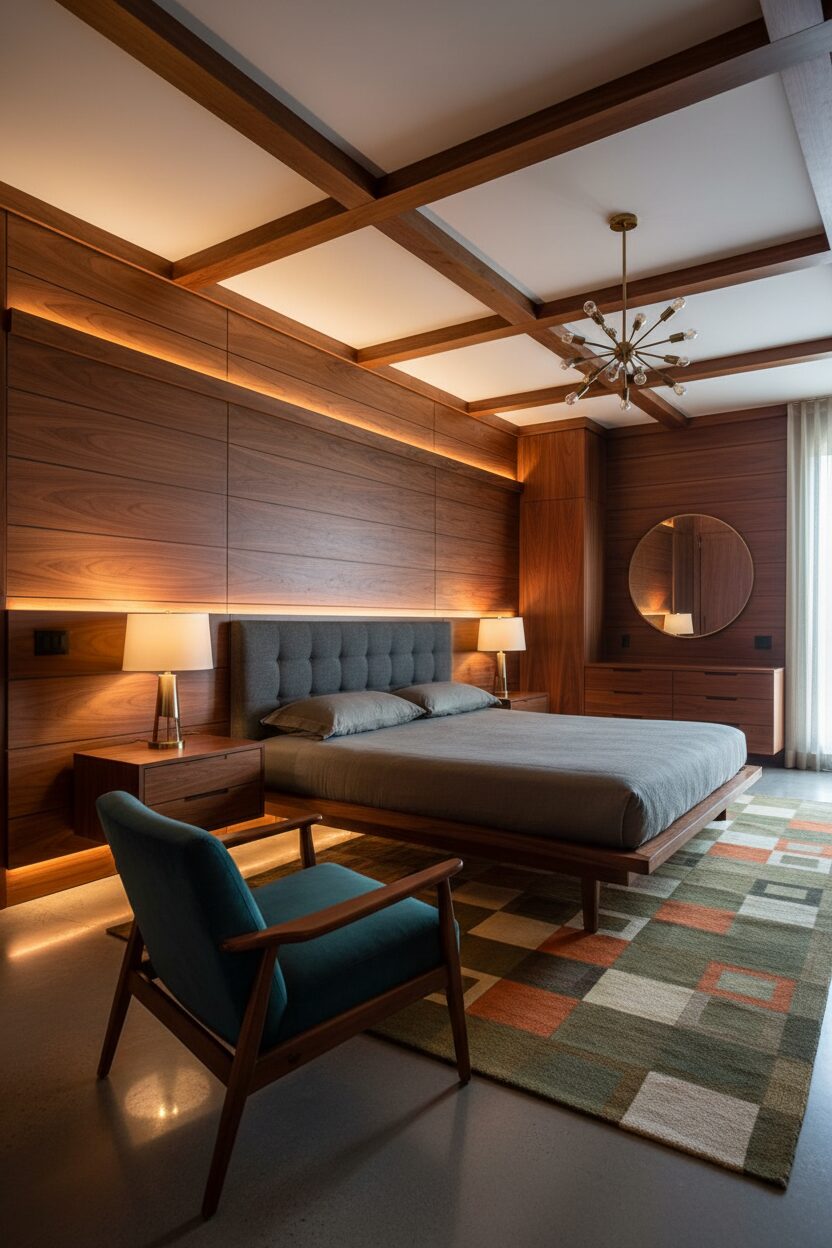 Rich Walnut Paneling Accents