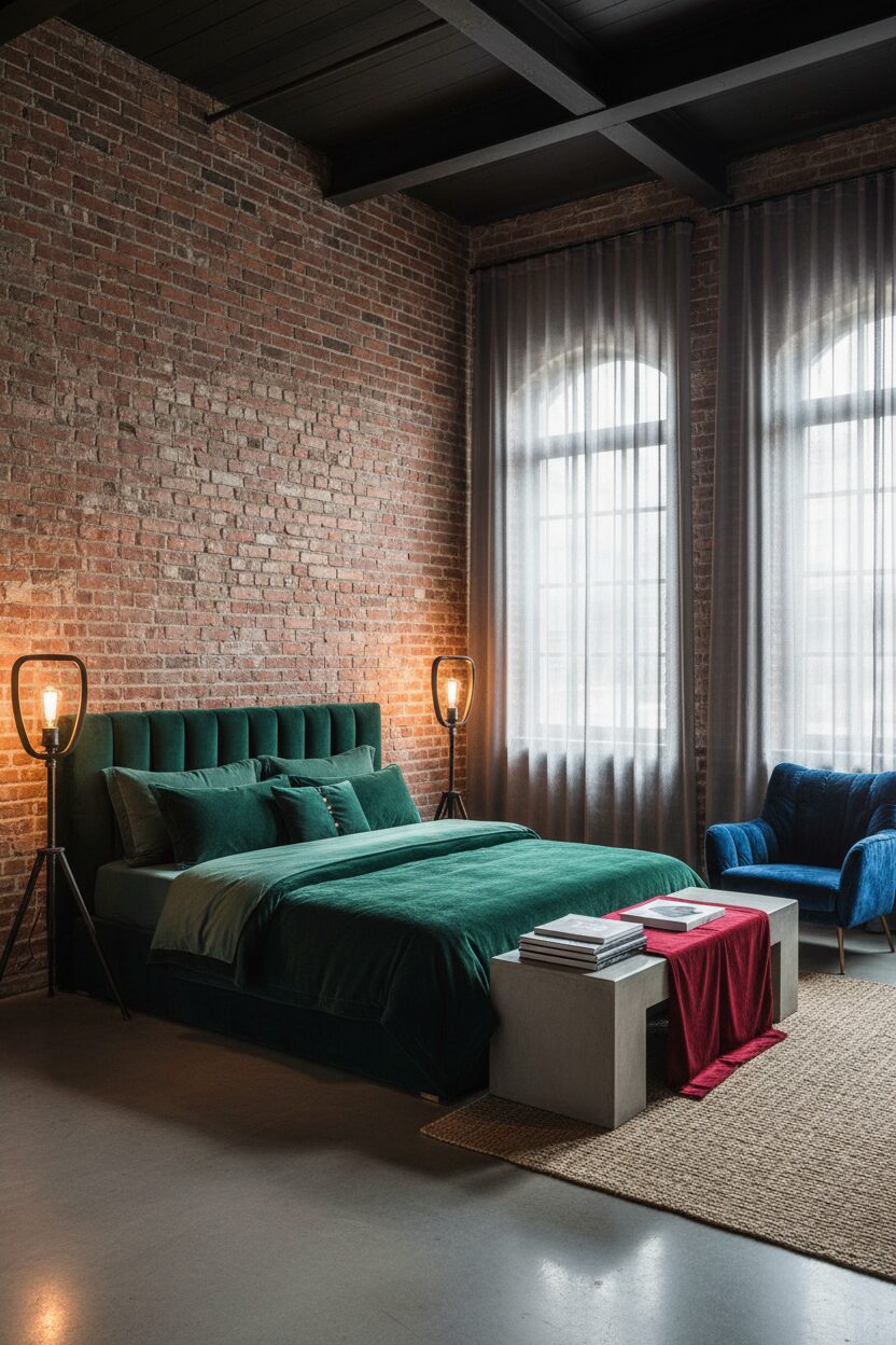 Exposed Brick with a Velvet Twist