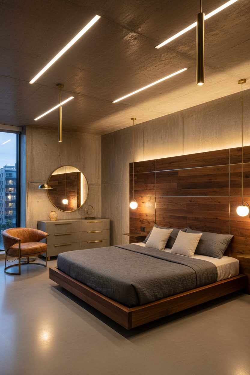 Architectural Lighting with Brass Accents