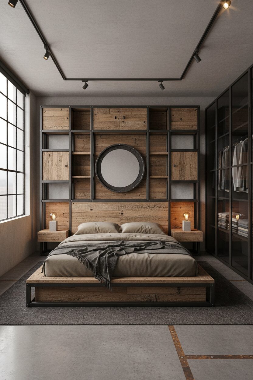 Reclaimed Wood and Custom Steel Joinery