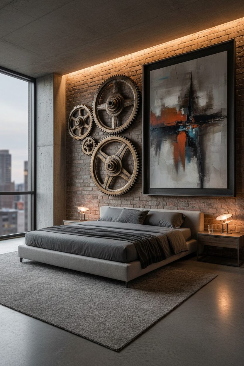 Statement Oversized Gears and Artwork