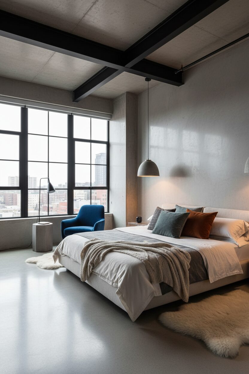 Polished Concrete with Plush Textiles