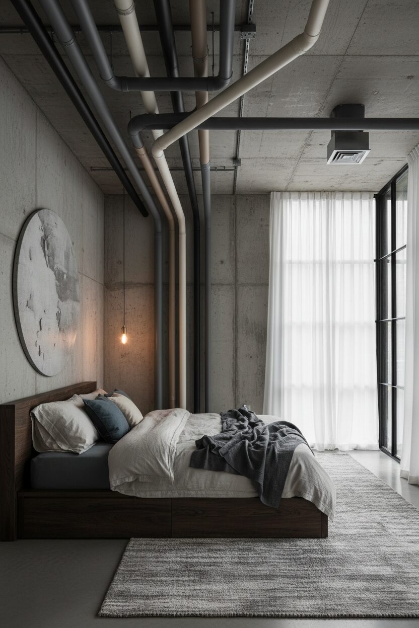 Architectural Ductwork Painted in Monochromes