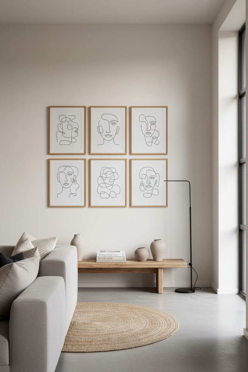 Curate a Gallery Wall of Minimalist Line Art
