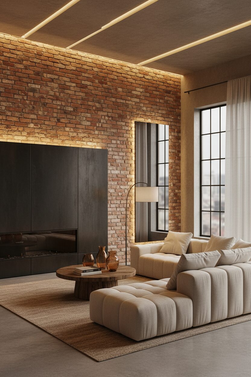 Exposed Brick and Ambient Warmth