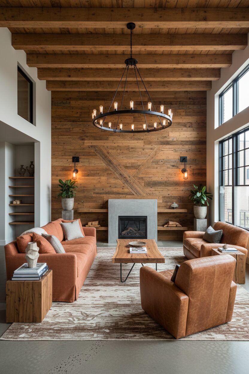 Reclaimed Wood Accents and Earthy Tones