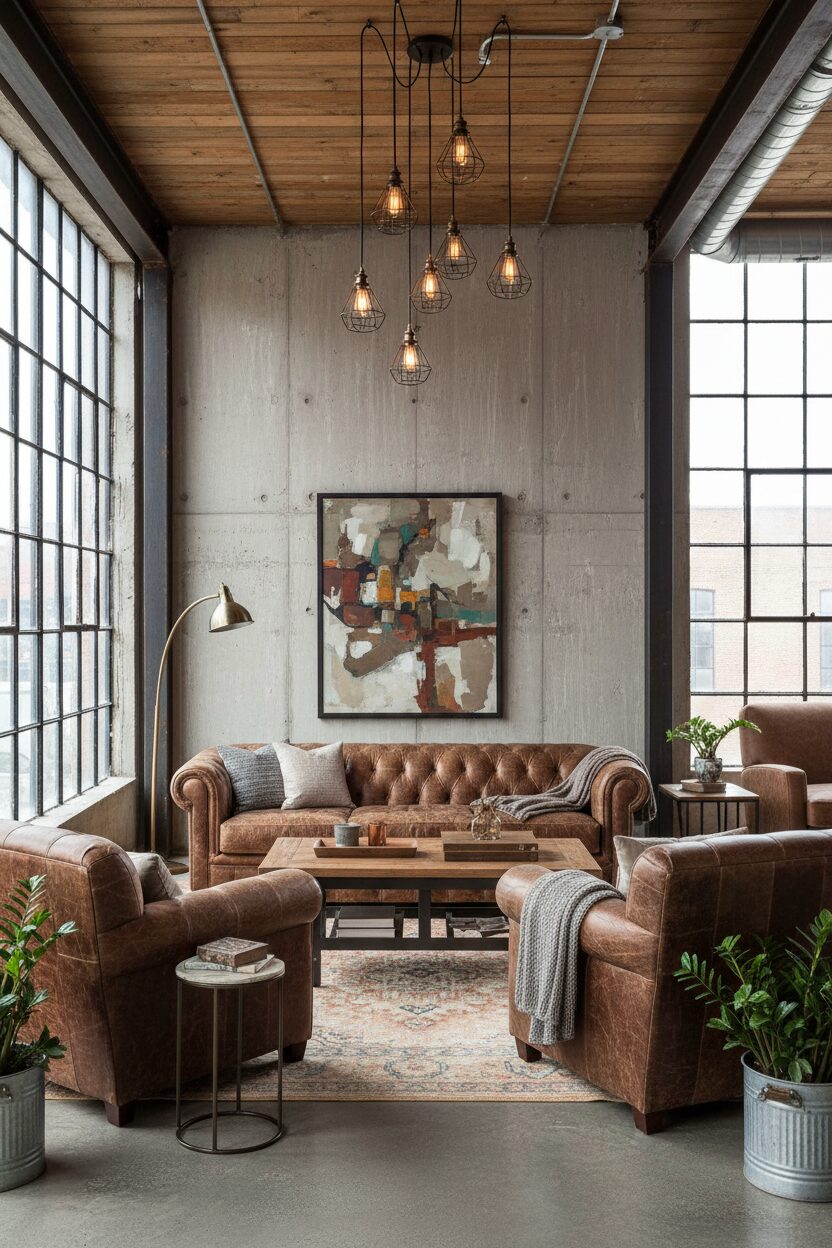 Vintage Leather Seating with Character