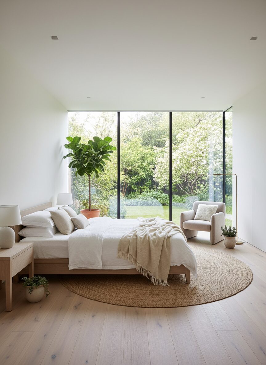 Modern Nature-Integrated Bedroom