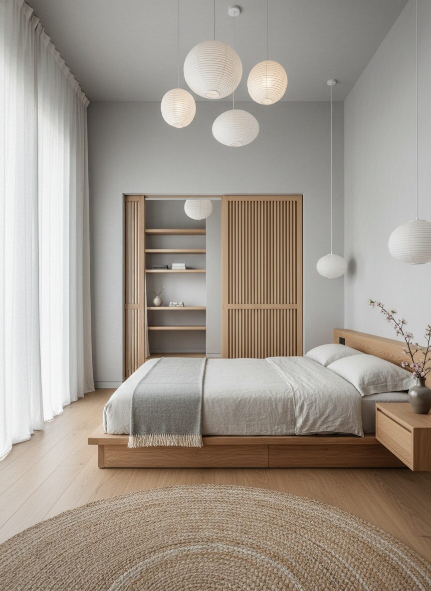 Serene Minimalist Japandi Bedroom Retreat