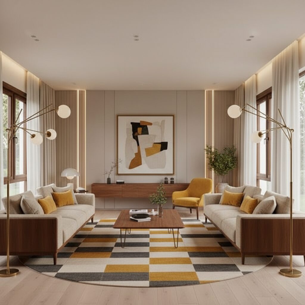 Modern Elegance with Mustard Accents