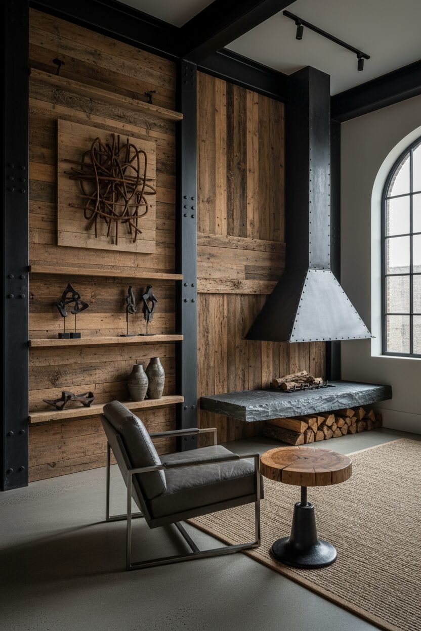 Reclaimed Timber and Iron Corner