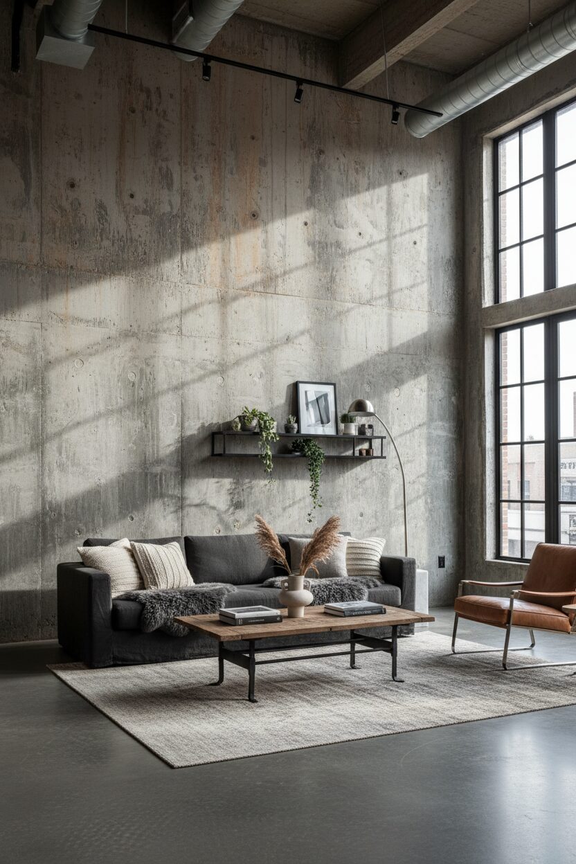 The Raw Concrete Wall Look