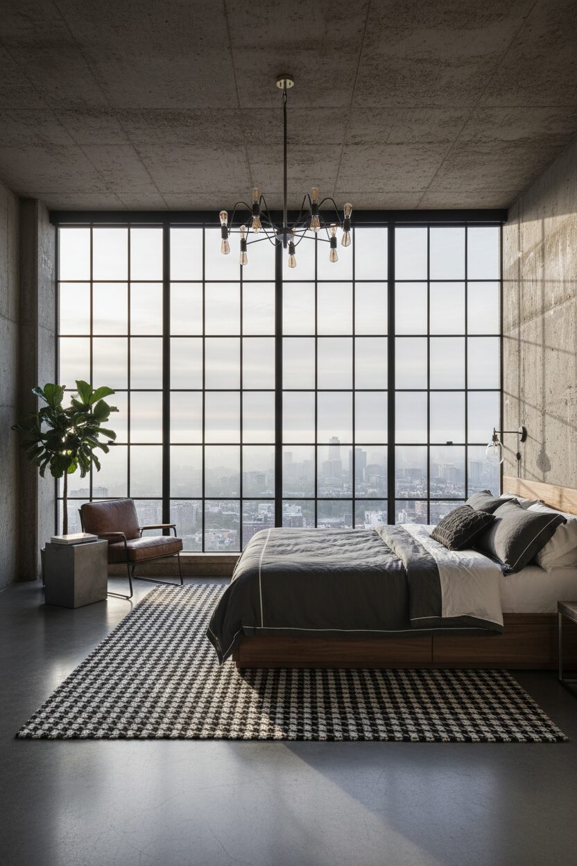 Large Windows with Black Metal Frames