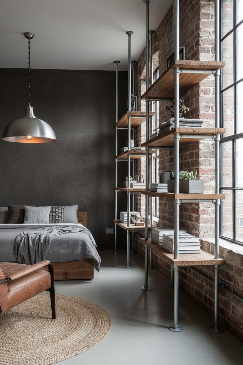 Visible Silver Pipe Shelving