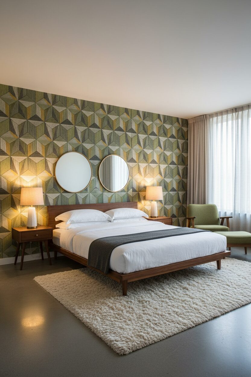 Geometric Patterned Wallpaper