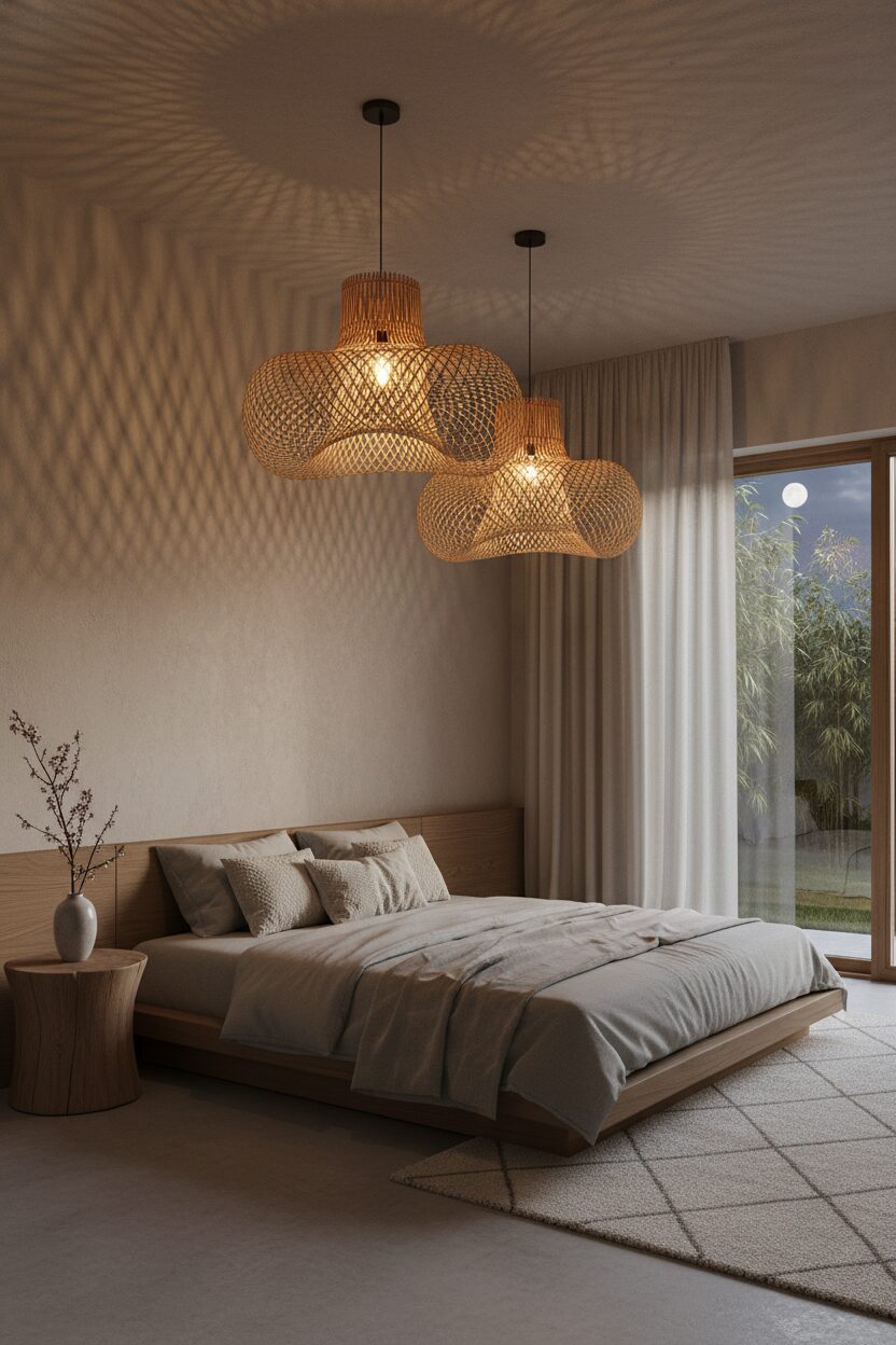 Woven Bamboo Light Fixtures