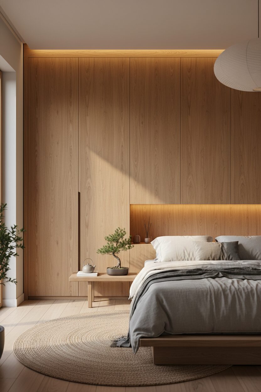 Hidden Storage with Wood Doors