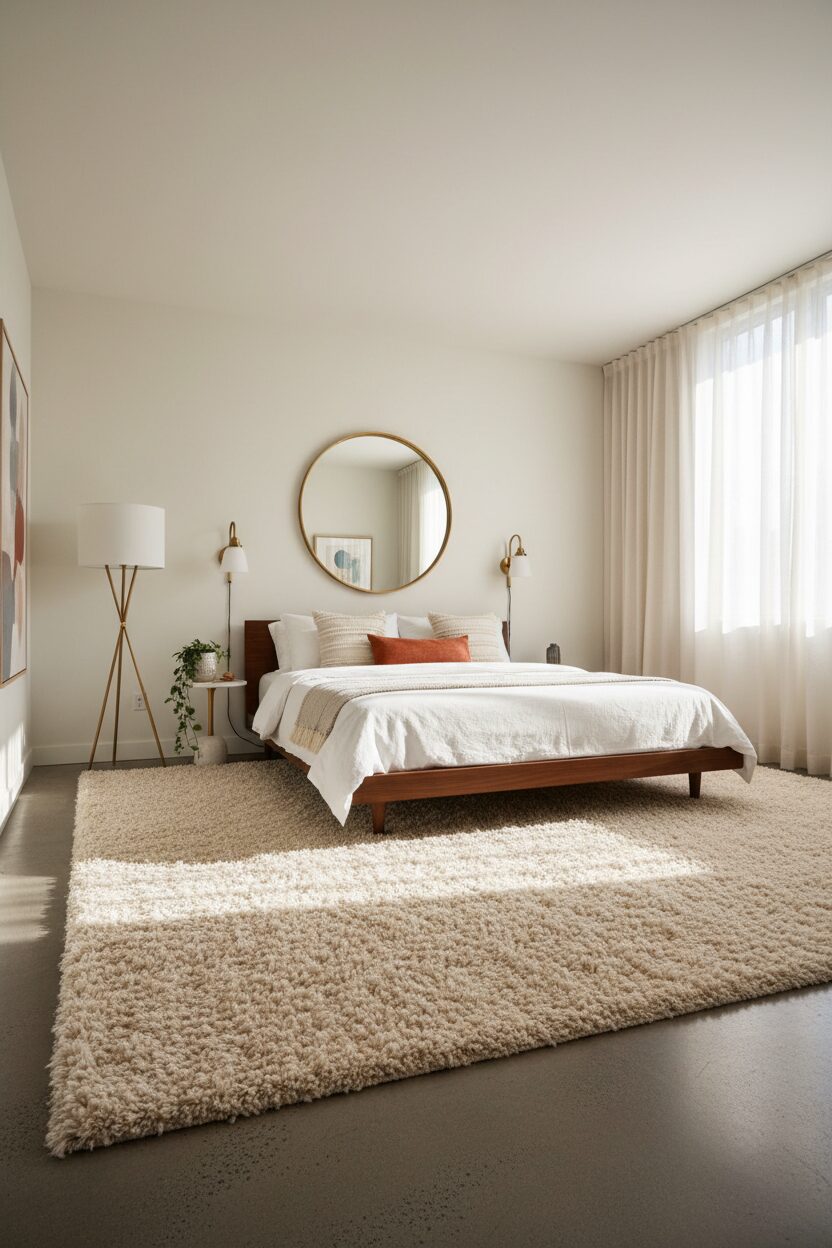 A Soft Cream Shag Rug