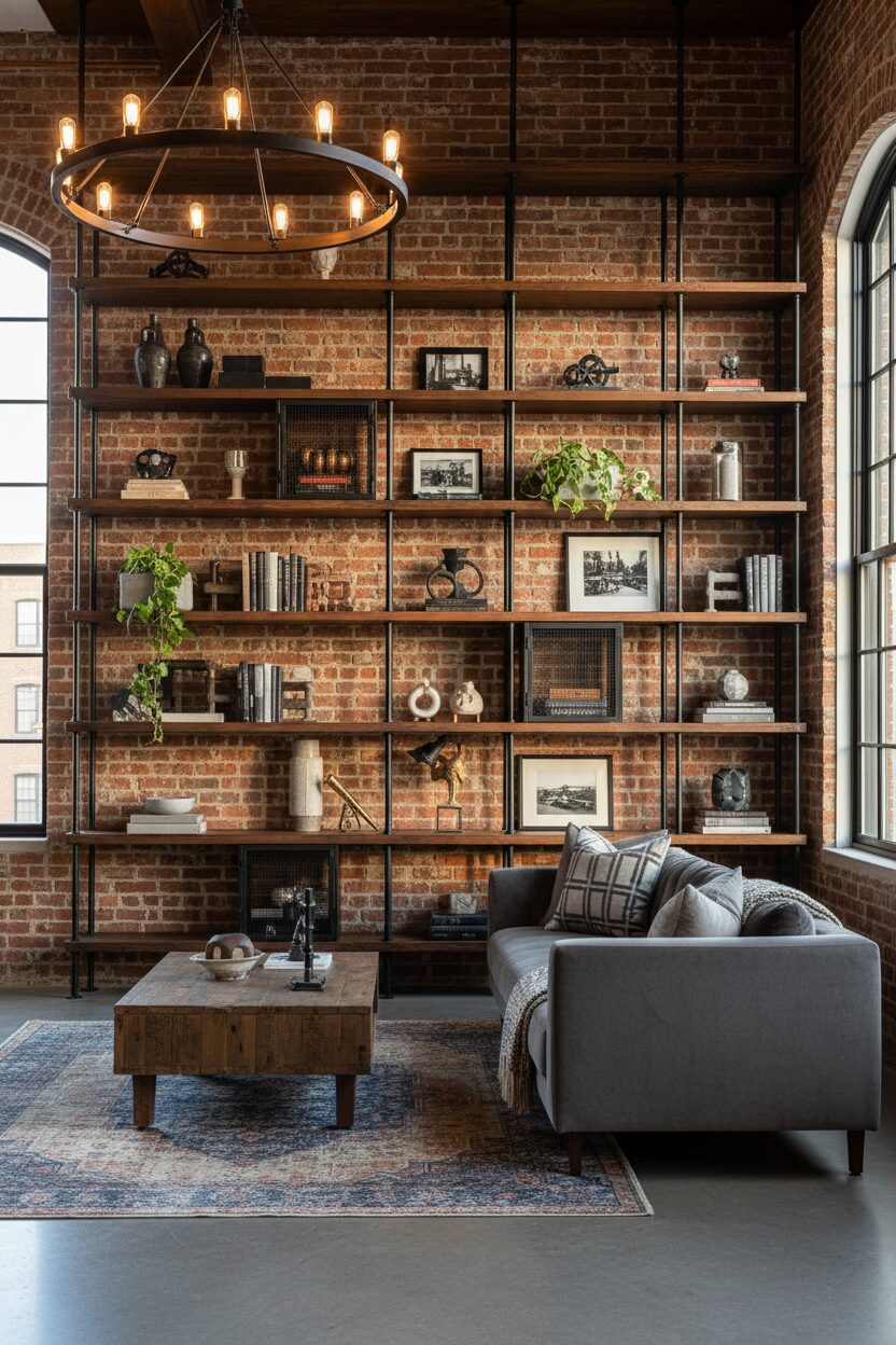 Black Steel Pipe Shelving