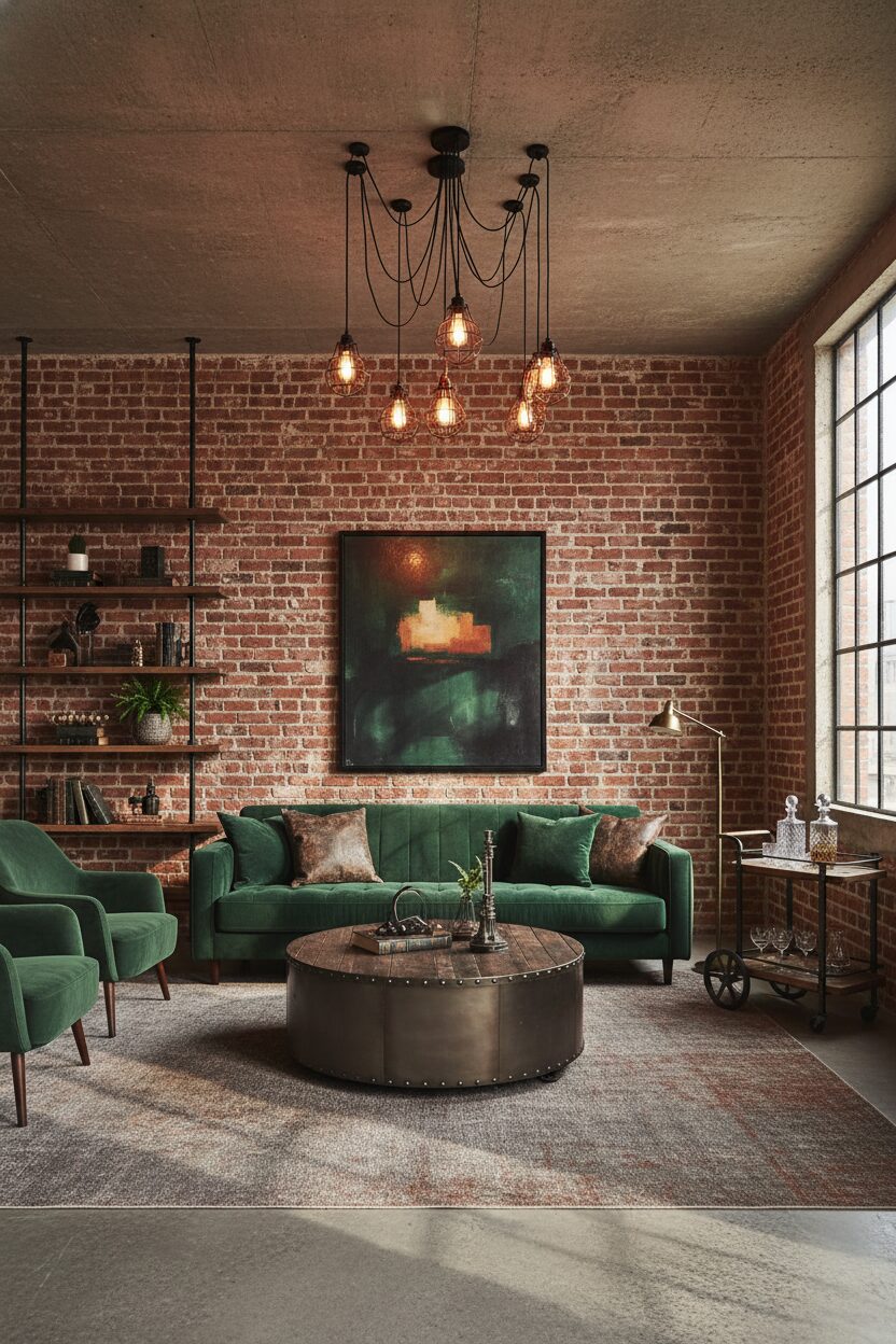 The Red Brick and Green Velvet Look