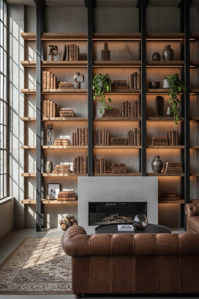 Metal and Reclaimed Wood Shelves