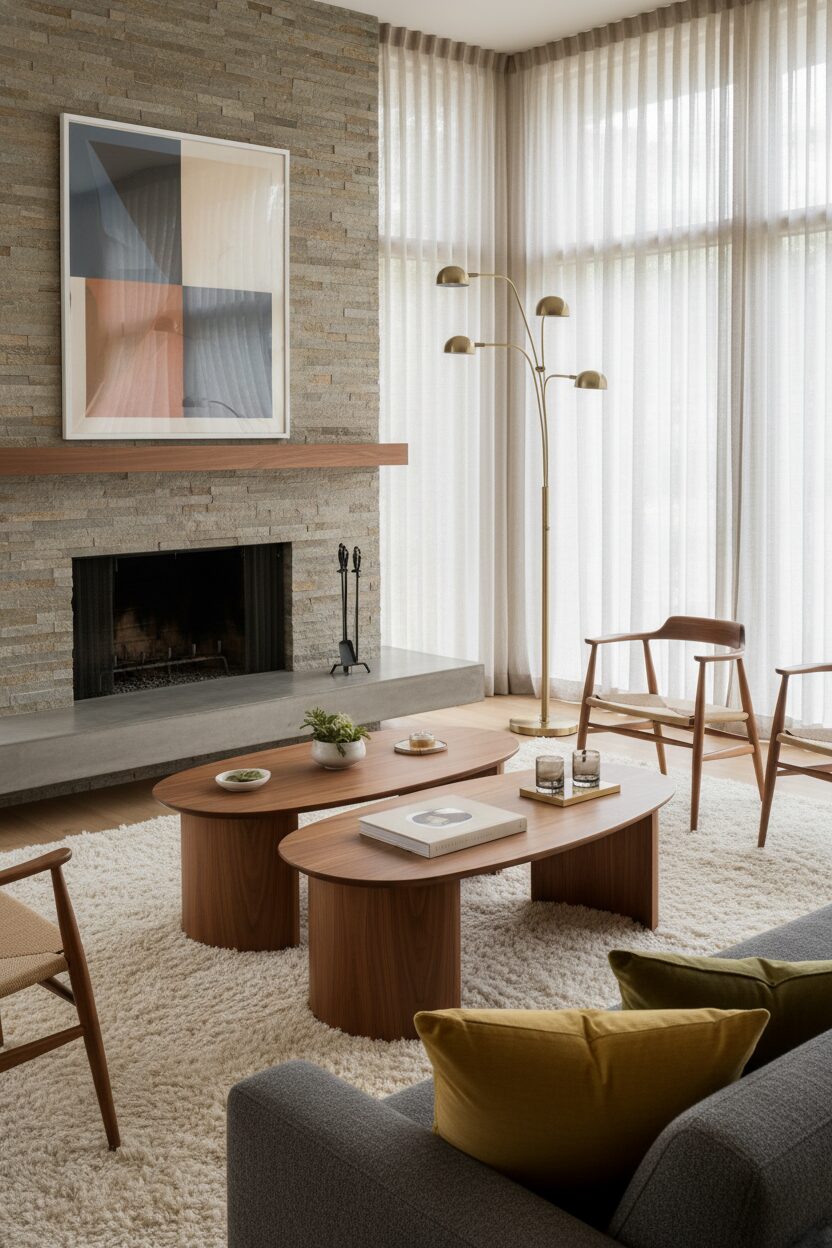 Smooth Walnut Coffee Tables