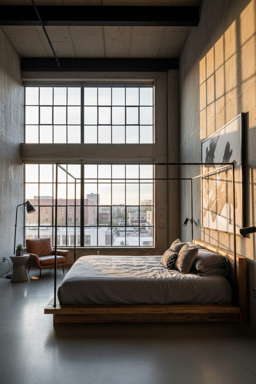 Large Black Grid Windows