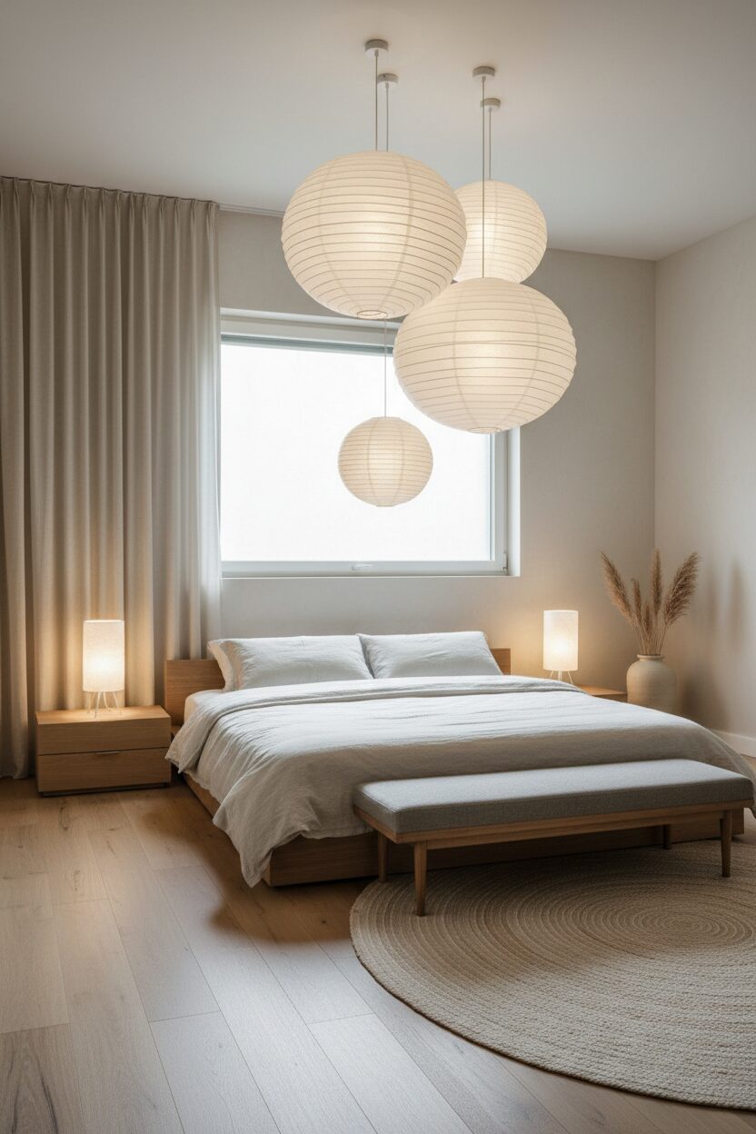 Round White Paper Lamps