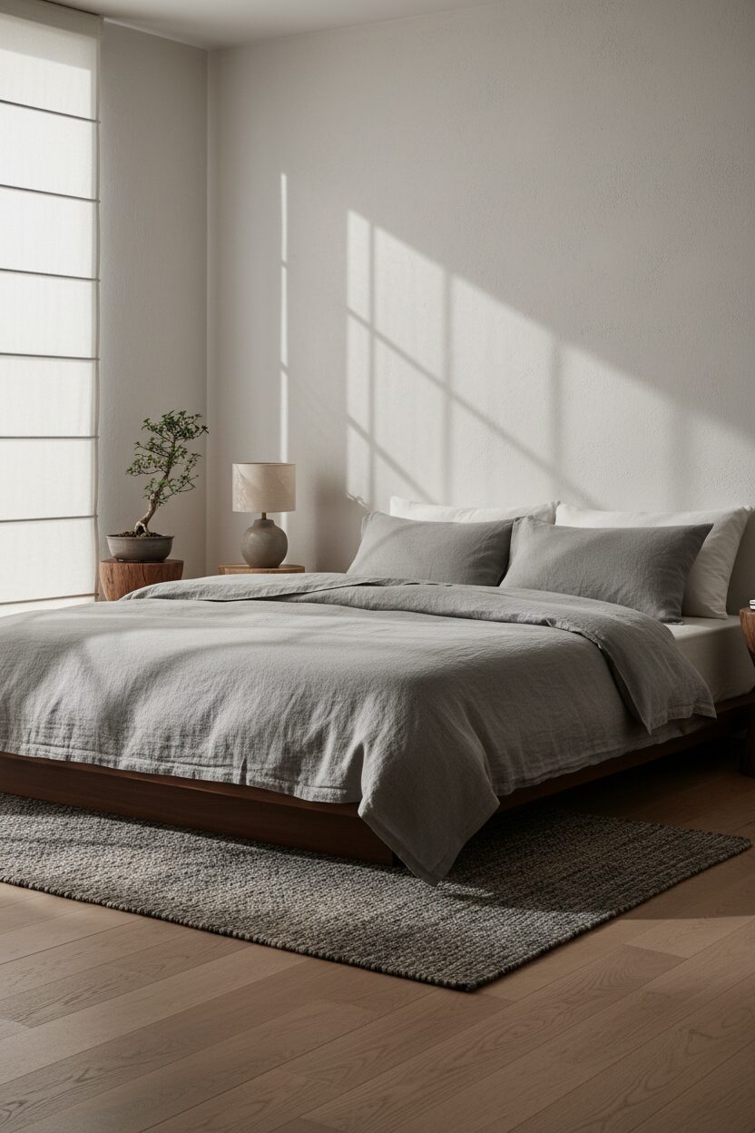Natural Grey Linen Bedding