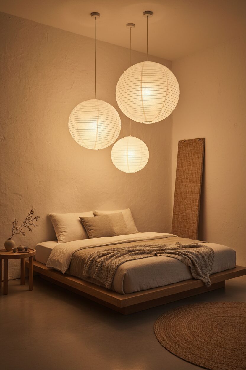 Round Paper Lamps and Warm Light