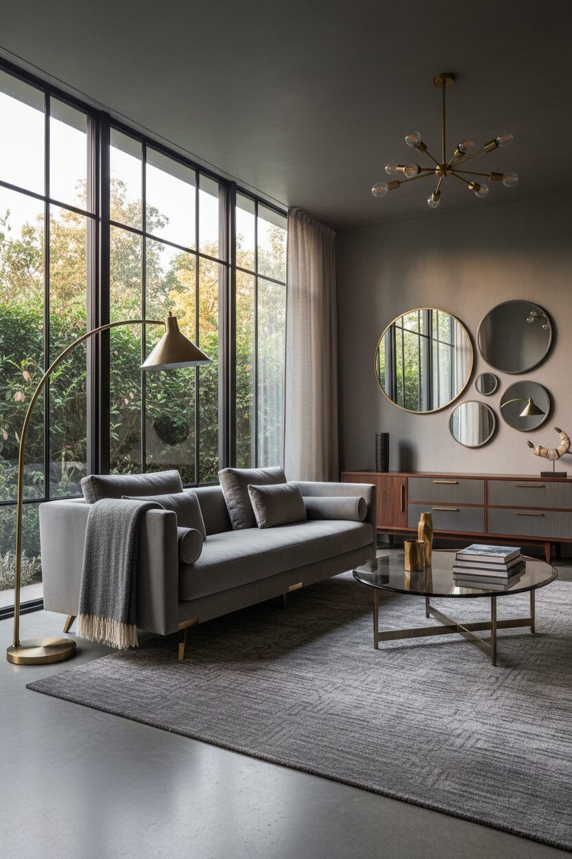 Steel Grey and Shiny Brass Metals