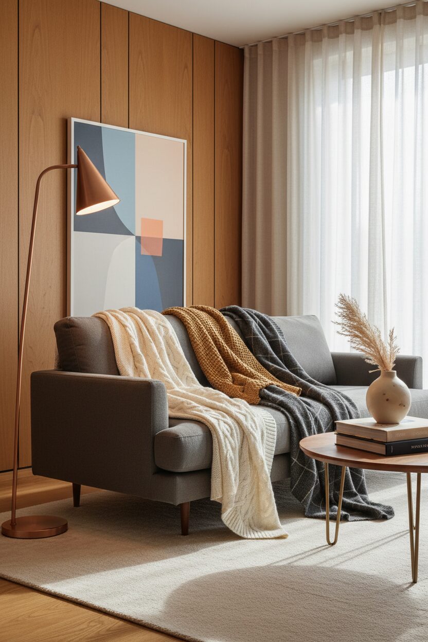 Soft Layered Wool Throws